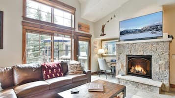 TV, fireplace, printers