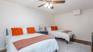 4 bedrooms, iron/ironing board, travel cot, WiFi