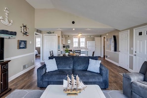 TV, fireplace, video games, DVD player