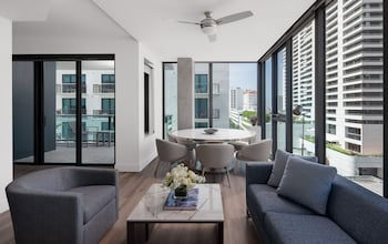 50-inch Smart TV with cable channels, TV at AKA West Palm