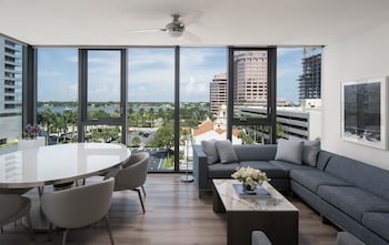 50-inch Smart TV with cable channels, TV at AKA West Palm