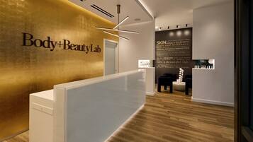 Welcome to Body+Beauty Lab, where guests can check in and enjoy a clean, professional atmosphere.