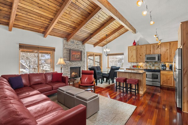 Seasons Four Condo Y-192 | Living area | Flat-screen TV - Seasons Four by Snowmass Vacations (Snowmass Village)