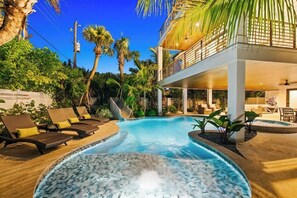 Piscine extérieure, piscine chauffée