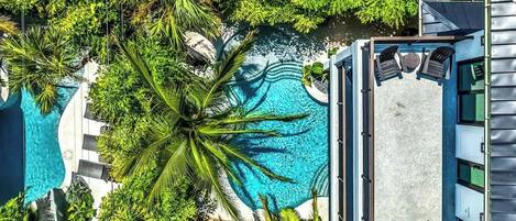 Outdoor pool, a heated pool