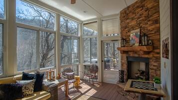 TV, fireplace, foosball, table tennis