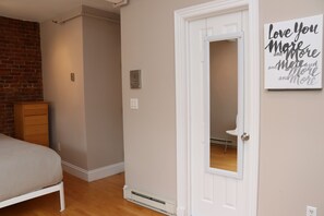 Deluxe Studio | Bathroom | Shower, hair dryer, towels, soap - Maverick Suites at 402 Columbus Ave (Boston)