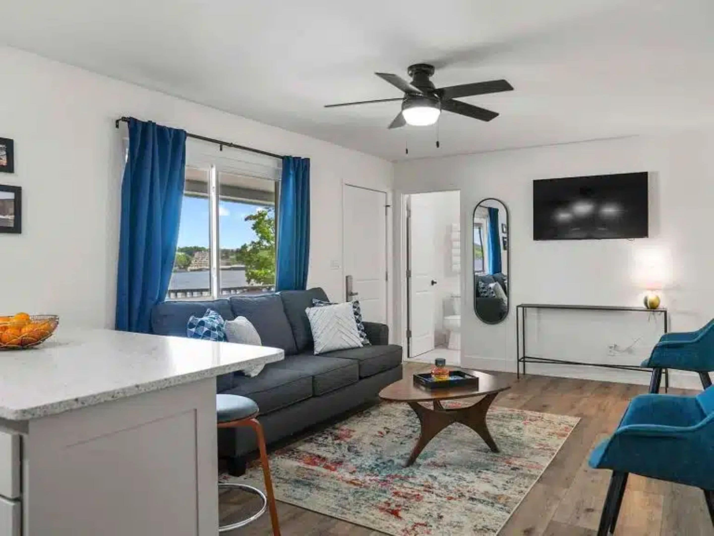 family suite | living area | 45-inch flat-screen tv with cable channels