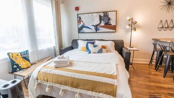 Desk, iron/ironing board, free WiFi, bed sheets