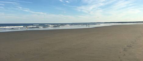 Playa en los alrededores, camastros y toallas de playa