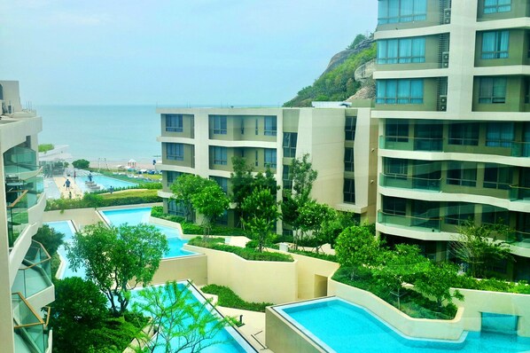 Outdoor pool - Veranda Seaview 2 BR Beach Family Condo HuaHin (Amphoe Hua Hin)