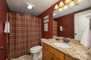 Combined shower/bathtub, jetted bath, hair dryer, bidet - Cozy Condo on the RiverCozy Riverside 3 Bedroom/3 Bath Retreat (Pigeon Forge)
