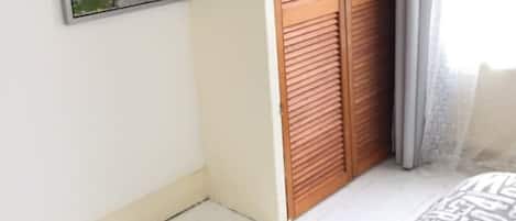 1 bedroom, memory-foam beds, desk, blackout curtains