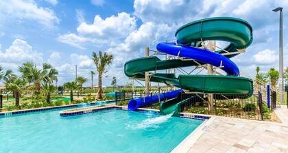 private pool/communal pool/games room/themed bedrooms