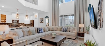 private pool/communal pool/games room/themed bedrooms