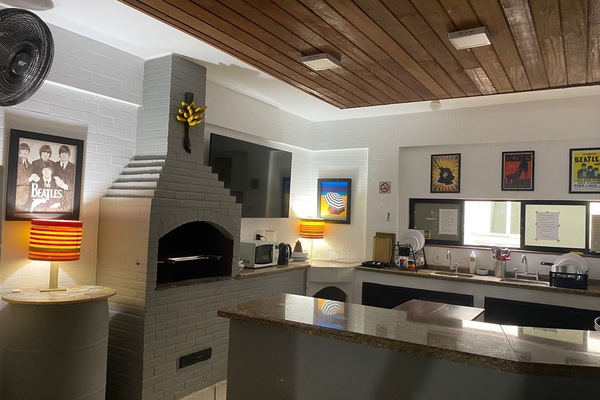 Fridge, microwave, oven, cookware/dishes/utensils