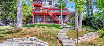 Dog-friendly lake house with dock, decks, firepit, grill, fireplace, & WiFi