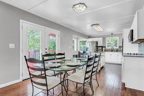 Dining - Dog-friendly lake house with dock, decks, firepit, grill, fireplace, & WiFi (Snellville)