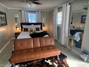 1 bedroom, iron/ironing board, bed sheets