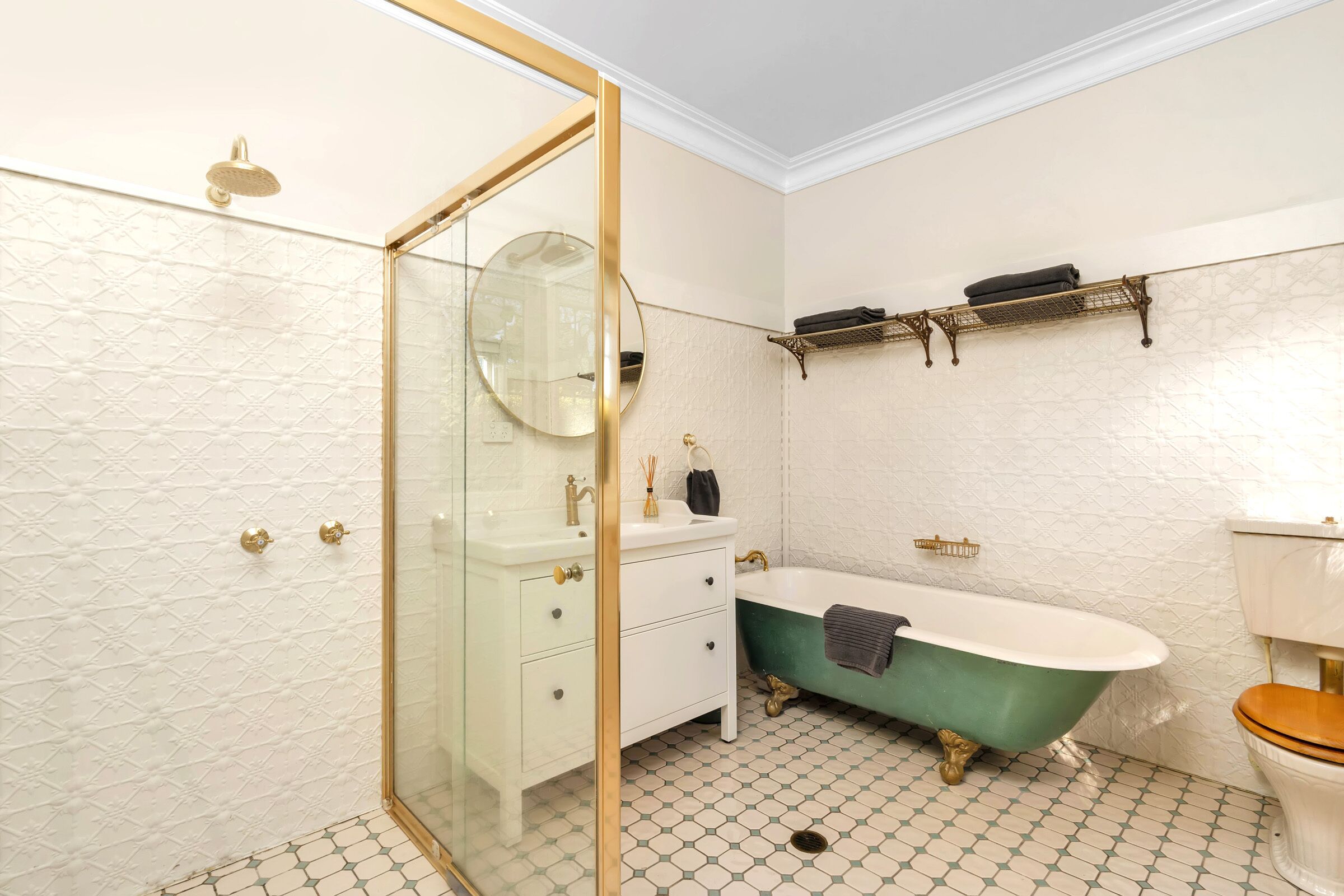 Bathtub, hair dryer, towels, soap