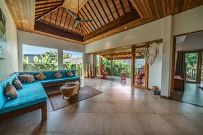 Deluxe Villa | Terrace/patio - Villa Puri Aman - 3BR Private Pool Villa in Canggu with Garden Oasis, Near Beach (Canggu)