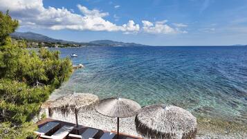 Private beach, white sand