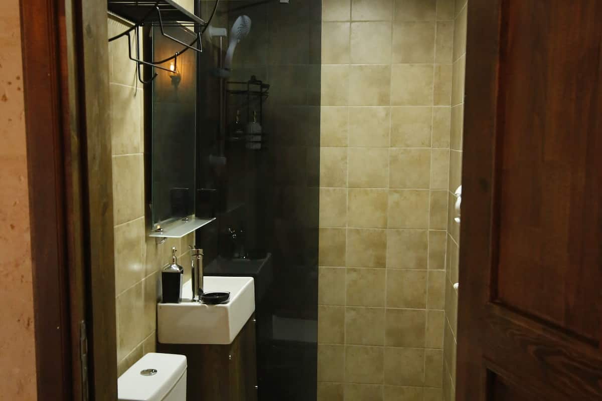 standard triple room | bathroom | shower, rainfall showerhead, designer toiletries, hair dryer