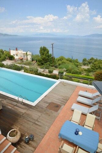 This Villa is in a very quite place of the village.There is an excellent seaview