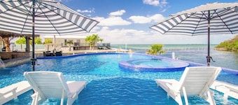 Isabella on Paradise Place 2 bed 2 bath with Exotic Magnificent pool and Open water views 200 ft of dockage