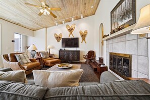 Télévision, cheminée