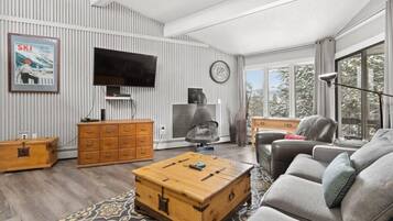 TV, fireplace, offices