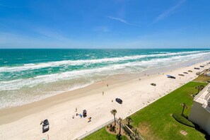 Enjoy stunning ocean views from our beachfront hotel, where guests can relax on the sandy beach and take in the soothing sound of the waves.