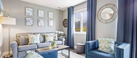 TV, fireplace, Netflix, books