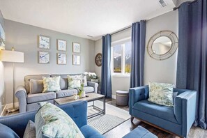 TV, fireplace, Netflix, smart speakers