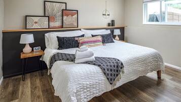 1 bedroom, iron/ironing board, travel crib, WiFi