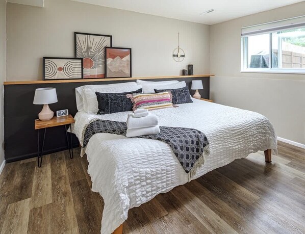 1 bedroom, iron/ironing board, travel crib, WiFi