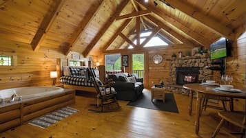 TV, fireplace, offices