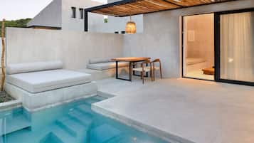 Suíte, piscina particular | Terraço/pátio