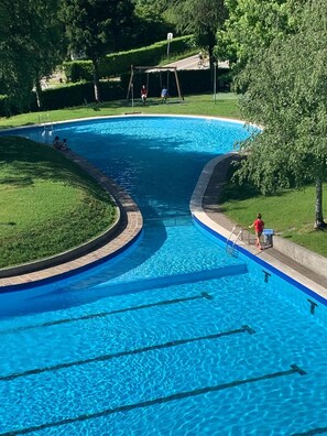 Outdoor pool - Lake view apartment with pool and tennis (Valbrona)