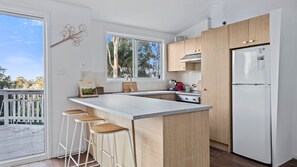 Fridge, microwave, oven, stovetop - Cutie Patootie -A soulful beach house, with character & charm with ocean & valley views (Mollymook)
