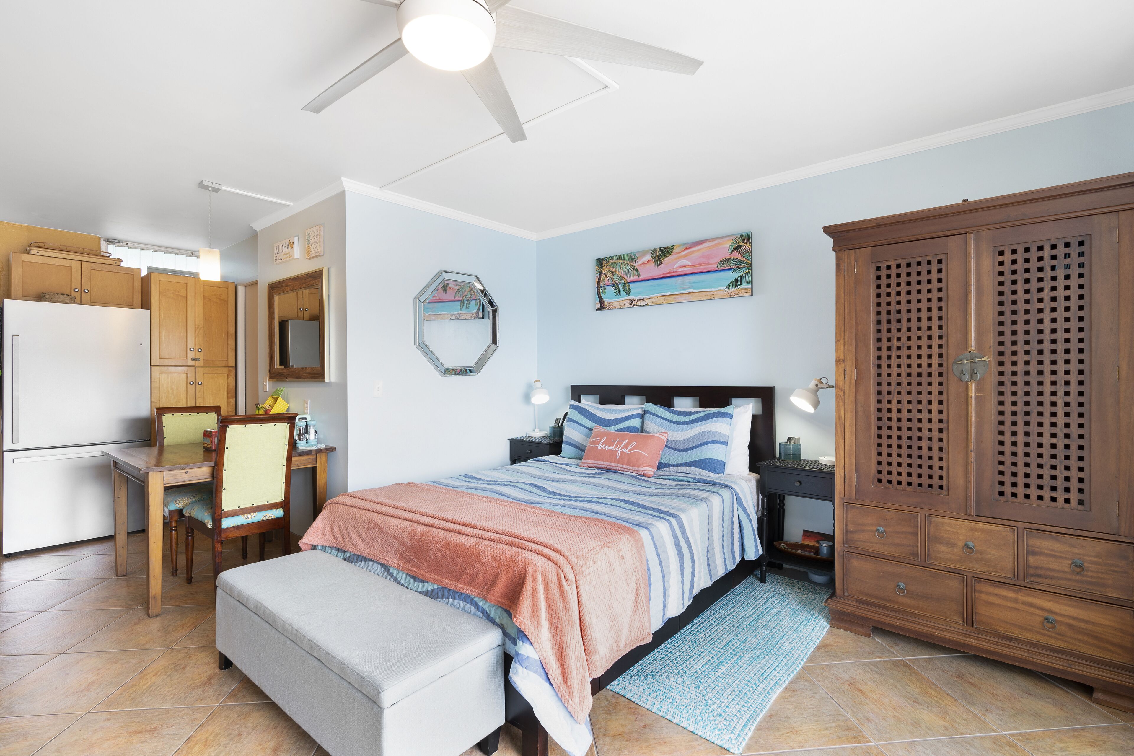 1 bedroom, iron/ironing board, travel crib, free WiFi