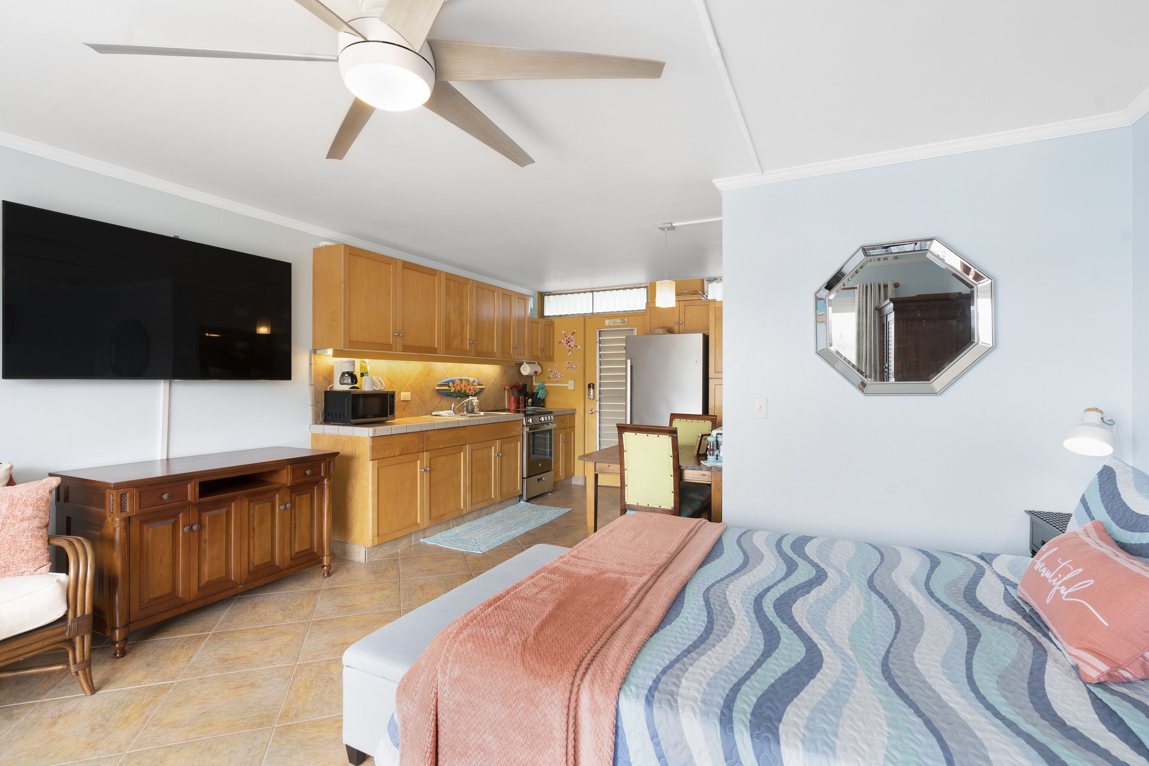 1 bedroom, iron/ironing board, travel crib, free WiFi