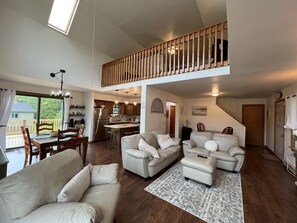 Smart TV, fireplace, video games, foosball