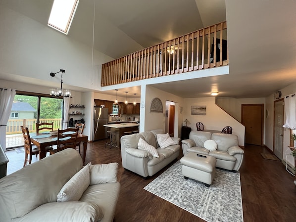 Smart TV, fireplace, video games, table football