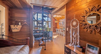 Hood canal view dog friendly A frame cabin with beach, fire pit, fast internet
