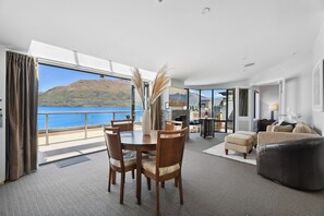 Apartment | Living area | Smart TV, Netflix, streaming services - 3-BEDROOM PENTHOUSE APARTMENT - THE BEACON (Queenstown)