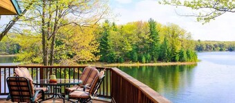 Tranquil Lakefront Log Cabin with Breathtaking Views.