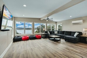 Smart TV, table football, ping pong, books