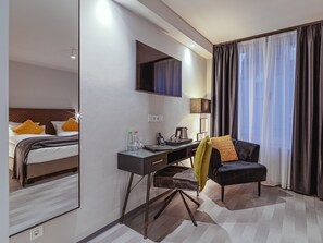 Comfort Double Room | In-room safe, blackout curtains, soundproofing, iron/ironing board