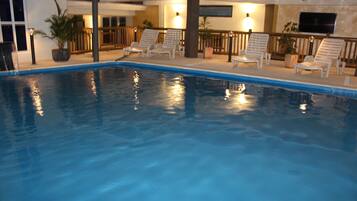 Outdoor pool, open 7:30 AM to 7:30 PM, sun loungers